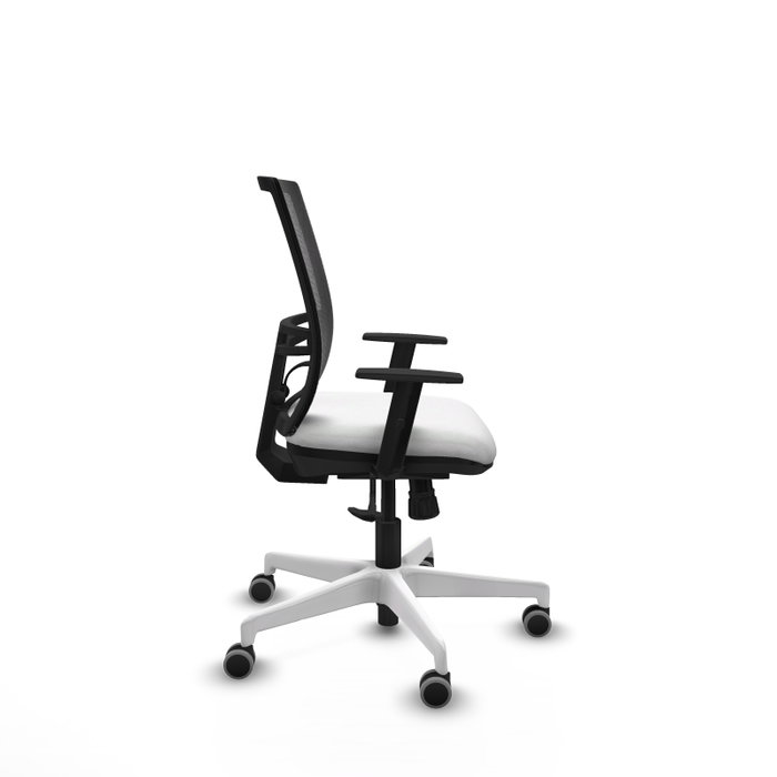 PIQUERAS Y CRESPO Silla de oficina Yunquera con mecanismo Sincro, Blanco y Negro