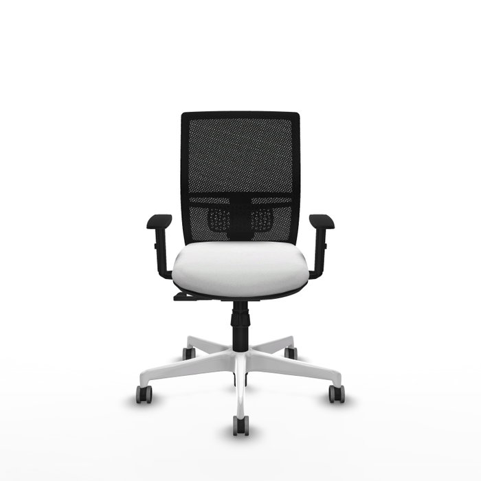 PIQUERAS Y CRESPO Silla de oficina Yunquera con mecanismo Sincro, Blanco y Negro