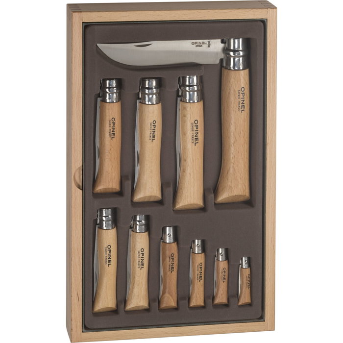 Opinel Collector Set Wood Box 10-piece Pocket Knives Opinel Collector Set Wood Box 10-piece Pocket Knives
