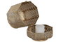 DKD Home Decor Set de 3 Portavelas de Metal Dorado