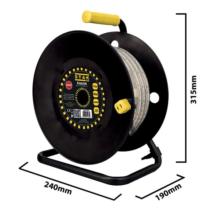 Tiras LED Stak 185 W 15 m Luz LED 4000 K Negro Transparente