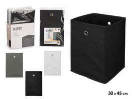 Kipit Caja Plegable Organizadora 45x30x30 cm Gris/Negro/Blanco TNT Cartón (Set de 12)