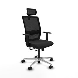 PIQUERAS Y CRESPO Silla de oficina Haches con mecanismo Sincro/Traslack, Negro