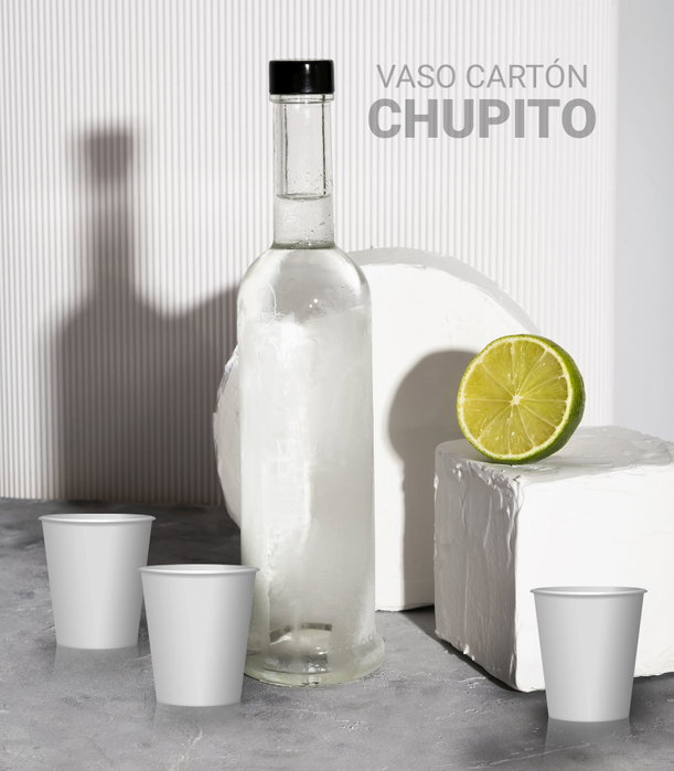 Algon Set de 36 Vasos de Cartón para Chupito Blanco 50 ml