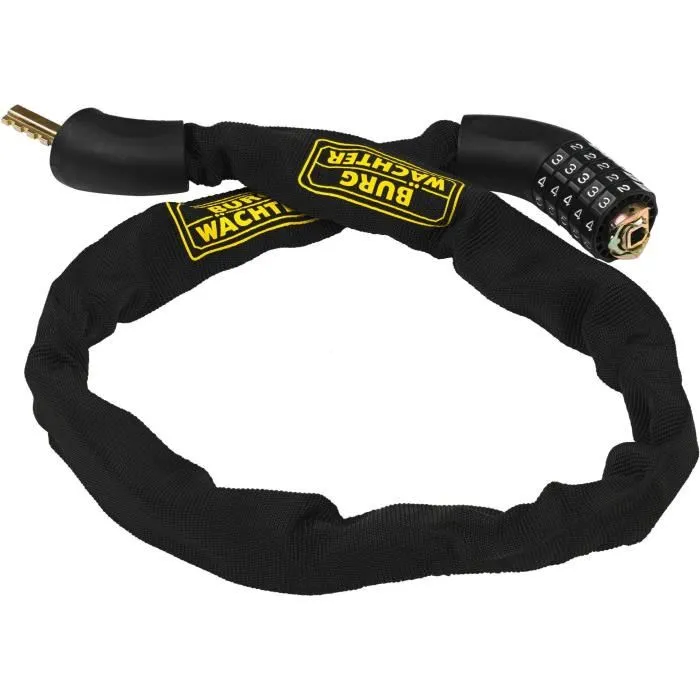 Burg Wachter Candado de Cadena para Bicicleta 280 C 90 BLACK - Acero 6 mm, Enfundado, Código Burg Wachter Candado de Cadena para Bicicleta 280 C 90 BLACK - Acero 6 mm, Enfundado, Código