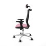 PIQUERAS Y CRESPO Silla de oficina Mardos con mecanismo Sincro, Rosa y Negro