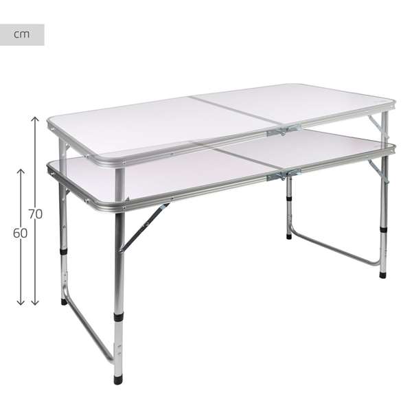 Color Baby Mesa de Camping con 4 Taburetes 120x60x70 cm
