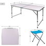 Color Baby Mesa de Camping con 4 Taburetes 120x60x70 cm