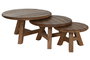DKD Home Decor Mesa Centro Indo minimal 24 Set de 3 Teca reciclada 80 x 45 x 80 cm