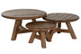 DKD Home Decor Mesa Centro Indo minimal 24 Set de 3 Teca reciclada 80 x 45 x 80 cm