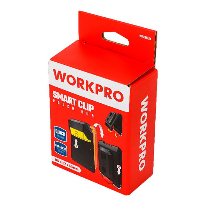 Workpro Juego de Clip y Enganche Portaherramientas para Cinturón, Cambio Rápido, Medidas 107 x 82 x 55 mm Workpro Juego de Clip y Enganche Portaherramientas para Cinturón, Cambio Rápido, Medidas 107 x 82 x 55 mm