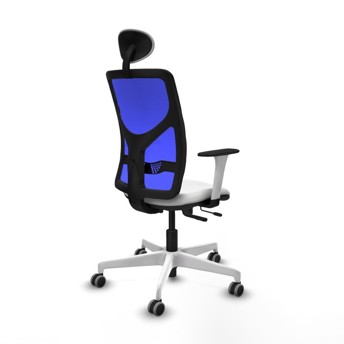 PIQUERAS Y CRESPO Silla de oficina Motilla con mecanismo Sincro/Traslack, Blanco y Azul PIQUERAS Y CRESPO Silla de oficina Motilla con mecanismo Sincro/Traslack, Blanco y Azul
