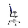 PIQUERAS Y CRESPO Silla de oficina Motilla con mecanismo Sincro/Traslack, Blanco y Azul