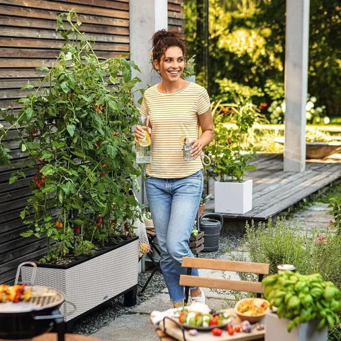 Lechuza LEC4008789150073 Macetero Trio Cottage 30 Gris Claro Kit Completo