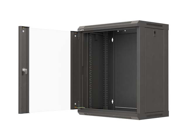 Lanberg Armario Rack 12U 540x350 Negro con Puertas de Cristal