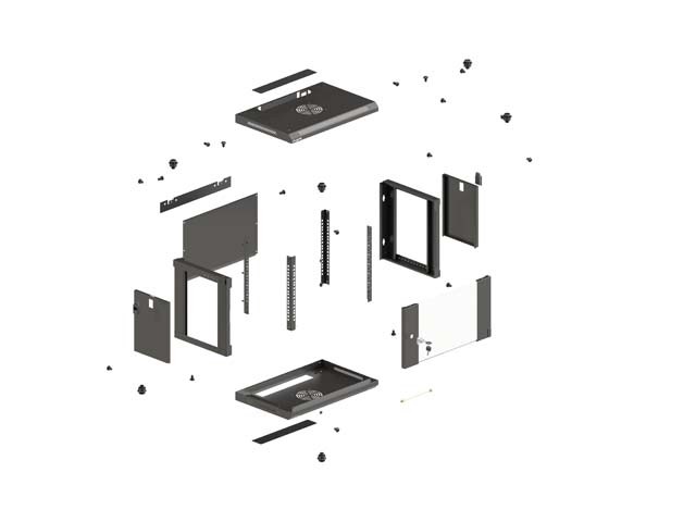 Lanberg Armario Rack 12U 540x350 Negro con Puertas de Cristal