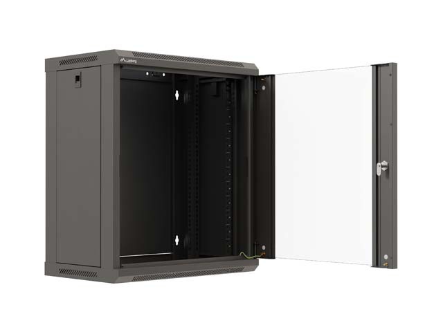 Lanberg Armario Rack 12U 540x350 Negro con Puertas de Cristal