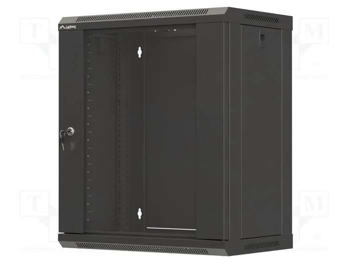 Lanberg Armario Rack 12U 540x350 Negro con Puertas de Cristal