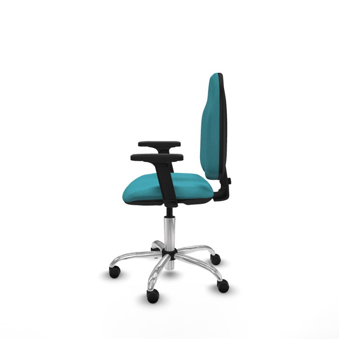 PIQUERAS Y CRESPO Silla de oficina Algarra Turquesa con Base Cromada y Brazos 2D PIQUERAS Y CRESPO Silla de oficina Algarra Turquesa con Base Cromada y Brazos 2D