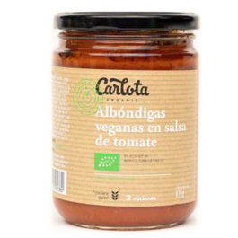 CARLOTA ORGANIC Albóndigas En Salsa De Tomate 425Gr. Eco Vegan - Albóndigas veganas en salsa de tomate, cebolla y zanahoria.