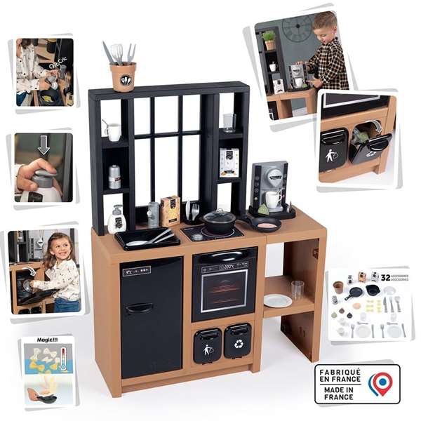Smoby Cocina Loft con 32 Accesorios y Muchas Funciones de Juego, Plástico, 95,7x74x29,2 cm Smoby Cocina Loft con 32 Accesorios y Muchas Funciones de Juego, Plástico, 95,7x74x29,2 cm