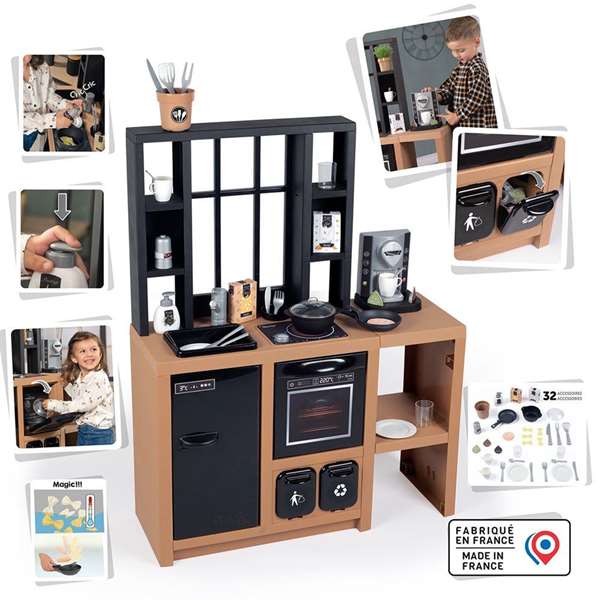 Smoby Cocina Loft con 32 Accesorios y Muchas Funciones de Juego, Plástico, 95,7x74x29,2 cm Smoby Cocina Loft con 32 Accesorios y Muchas Funciones de Juego, Plástico, 95,7x74x29,2 cm