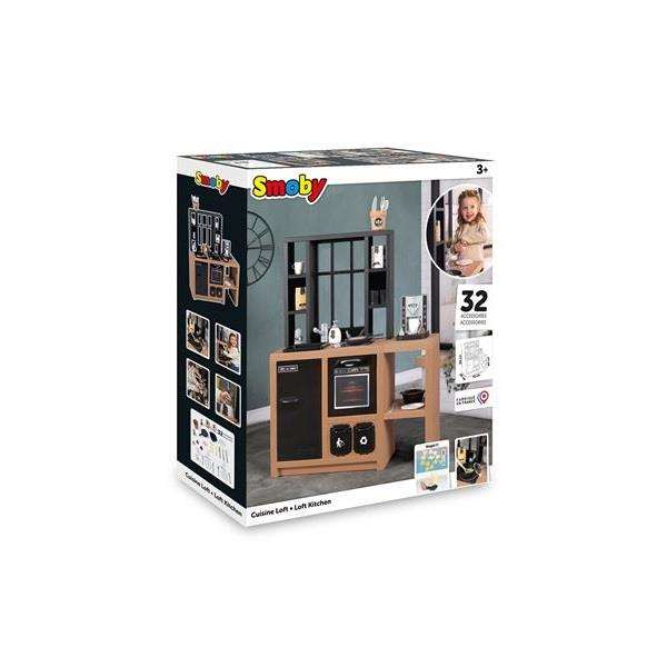 Smoby Cocina Loft con 32 Accesorios y Muchas Funciones de Juego, Plástico, 95,7x74x29,2 cm Smoby Cocina Loft con 32 Accesorios y Muchas Funciones de Juego, Plástico, 95,7x74x29,2 cm