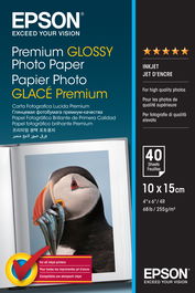 Epson Papel Premium Glossy Photo 255 gr, 10 x 15cm, 40h.
