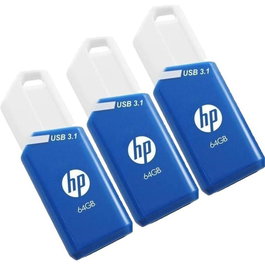 HP x755w Triple Pack unidad flash USB 64 GB USB Tipo A 3.2 Gen 1 Azul Blanco