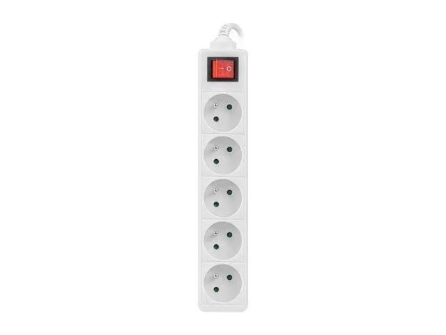 Lanberg PS1-05E-0150-W Regleta de 5 Salidas AC, 1,5 m, Blanco