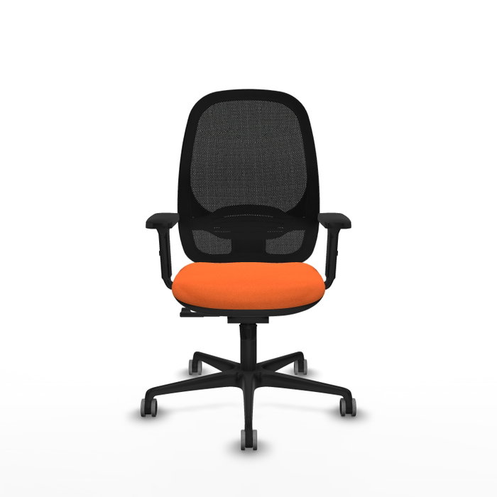 PIQUERAS Y CRESPO Silla de oficina Cilanco con Mecanismo Sincro, Tela Naranja y Malla Negra