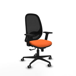 PIQUERAS Y CRESPO Silla de oficina Cilanco con Mecanismo Sincro, Tela Naranja y Malla Negra