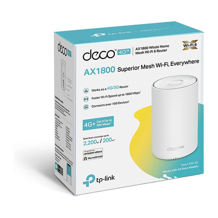 TP-LINK Deco X20-4G Kit de sistema Wi-Fi Mesh AC1300 con respaldo 4G, Blanco - 2 Unidades TP-LINK Deco X20-4G Kit de sistema Wi-Fi Mesh AC1300 con respaldo 4G, Blanco - 2 Unidades