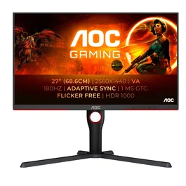 AOC Q27G3XMN/BK Monitor Gaming 27 pulg QHD 180Hz Mini LED HDR1000 VA Black/Red
