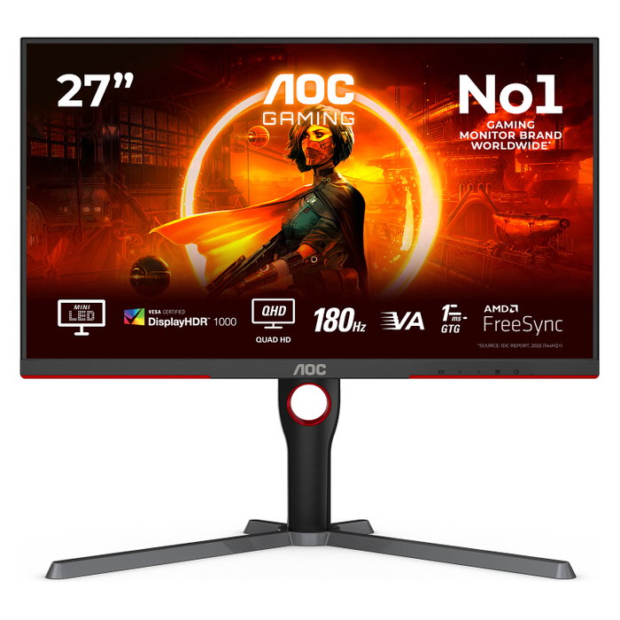 AOC Q27G3XMN/BK Monitor Gaming QHD 180Hz Mini LED