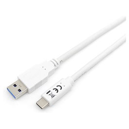 EQUIP Cable USB 3.2 Gen 1 USB-C a USB-A (C a A) 2m, 5Gbps, 3A, Blanco, RoHS, Modelo 128364