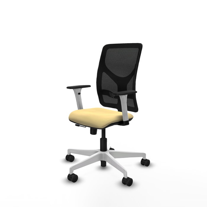 PIQUERAS Y CRESPO Silla de oficina Motilla con mecanismo Sincro/Traslack, Crema y Negro