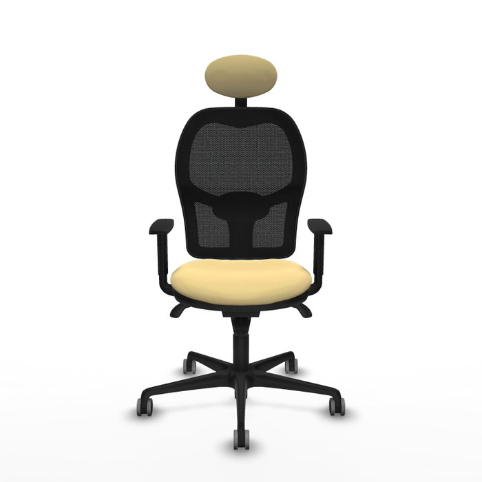 PIQUERAS Y CRESPO Silla de oficina Jorquera con mecanismo Sincro, Crema y Negro PIQUERAS Y CRESPO Silla de oficina Jorquera con mecanismo Sincro, Crema y Negro
