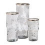 Jarrón Metal-Cristal Decoración 18,50 X 18,50 X 39 cm