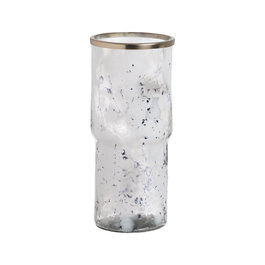 Jarrón Metal-Cristal Decoración 18,50 X 18,50 X 39 cm
