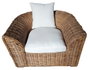 DKD Home Decor Fibre outdoor 23 Sillón Ratán Natural Marrón Oscuro con Cojines Algodón 78x68x100 cm