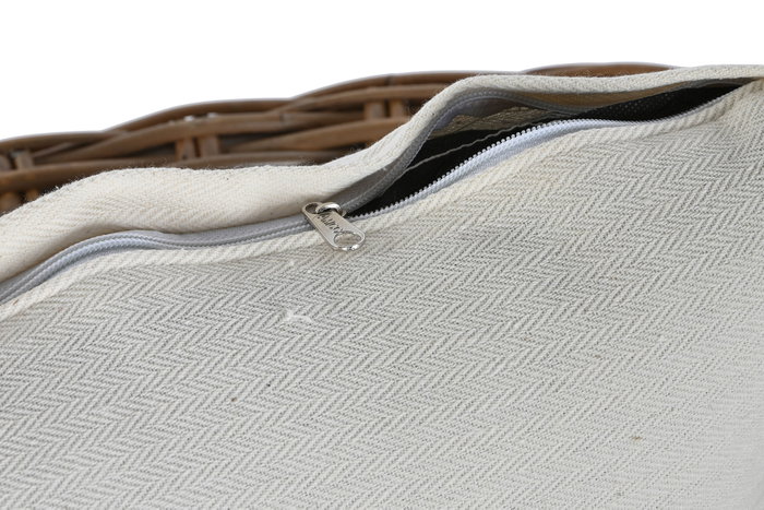 DKD Home Decor Fibre outdoor 23 Sillón Ratán Natural Marrón Oscuro con Cojines Algodón 78x68x100 cm
