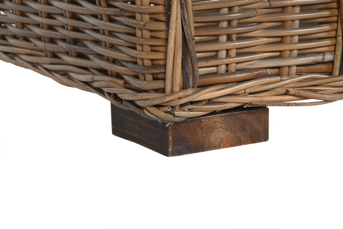 DKD Home Decor Fibre outdoor 23 Sillón Ratán Natural Marrón Oscuro con Cojines Algodón 78x68x100 cm