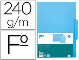 Liderpapel Subcarpeta de cartulina con pestaña central azul Folio