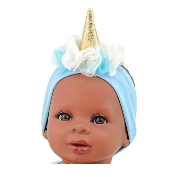 Andrea Baby Mulata Unicornio Azul 38 cm REF: 3137-24