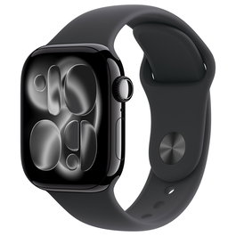 Apple Watch S11 Aluminium Cellular 42mm Diamantschwarz (Sportarmband schwarz) M/L Smartwatch