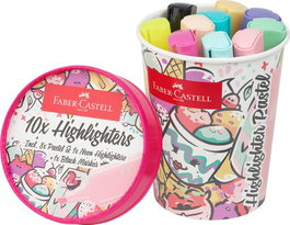 Marcador Fluor Faber-Castell Textliner 46  Vaso De Helado  Pastel Pack De 10