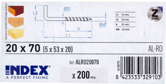 AVL Alcayatas de Rosca 20x70 Zinc 44057 AVL Alcayatas de Rosca 20x70 Zinc 44057