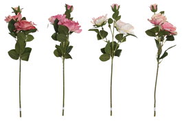 DKD Home Decor Flores de Poliéster Surtido de 4 Modelos Rosa