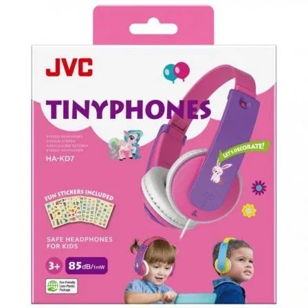 JVC Auriculares Infantiles HA-KD7-PN-E Rosas con limitación de volumen
